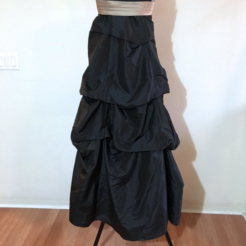 Camille La Vie Formal Evening Party Prom Pageant Dress Long Strapless Black 2 - Picture 6 of 11